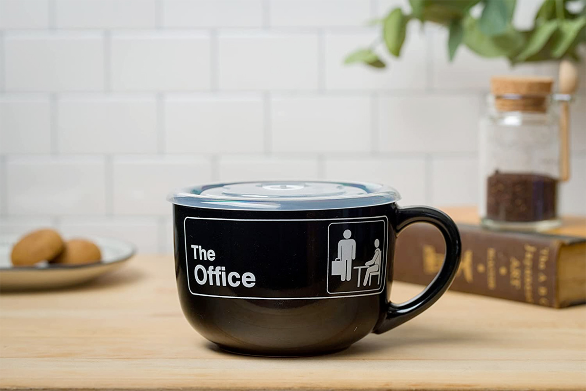 The Office Title Sign Ceramic Soup Mug with Lid