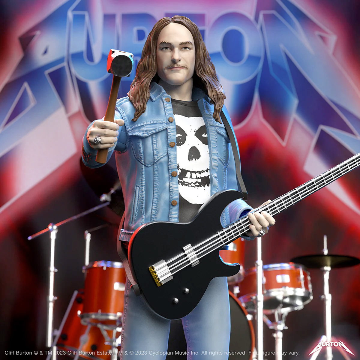 Cliff Burton Baixista do Metallica - Action Figure Super7 Ultimates