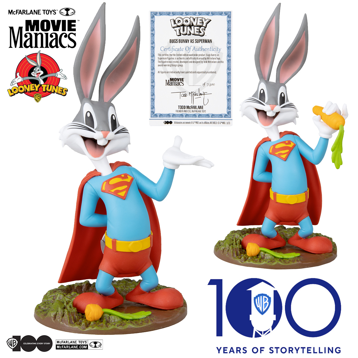 Pernalonga Vestido de Superman Movie Maniacs Warner Brothers 100 Anos