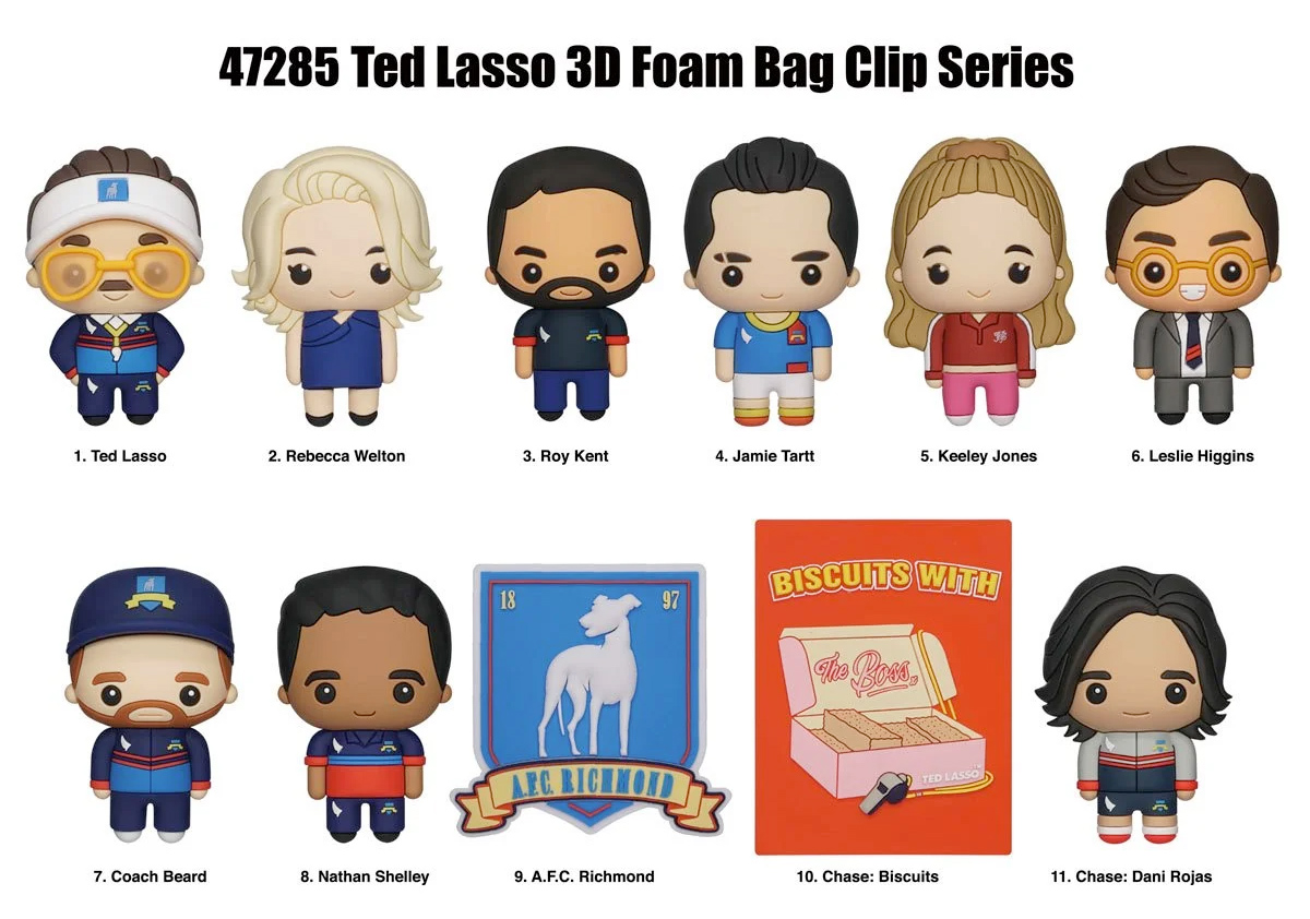 Chaveiros Ted Lasso 3D Figural Bag Clip (Blind-Bag)