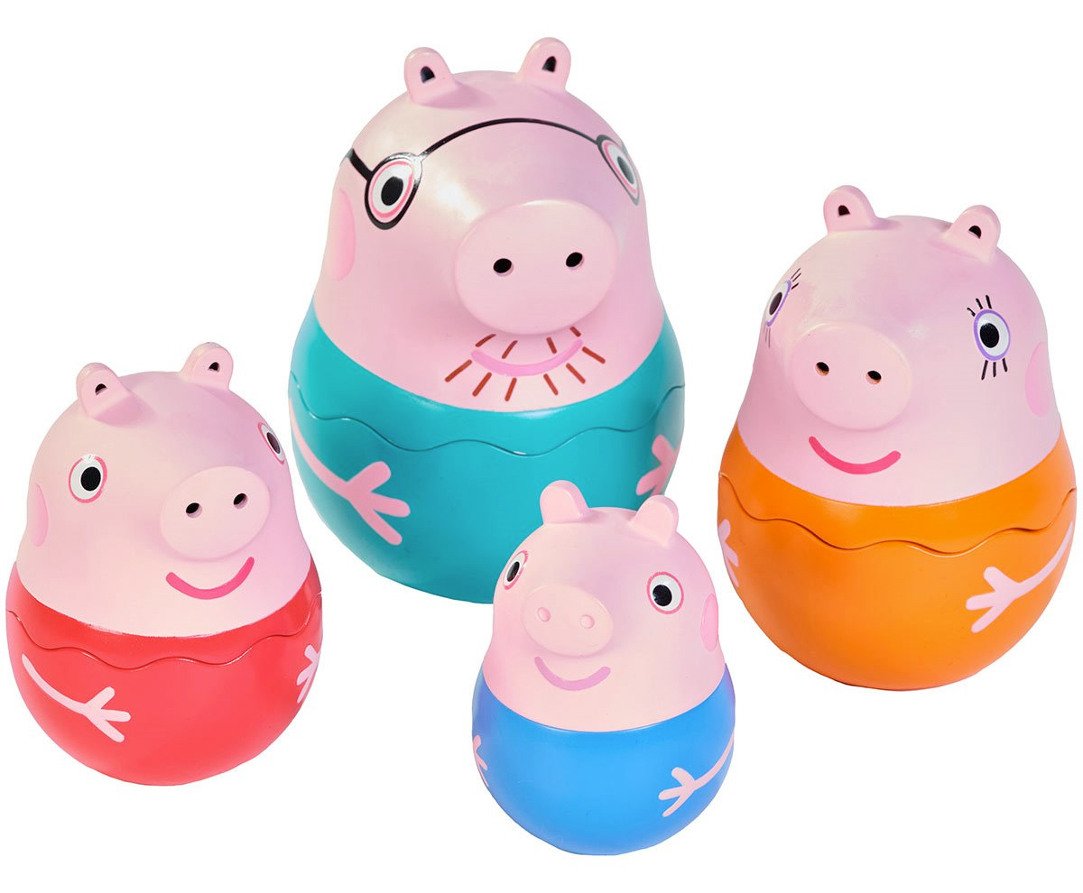 Bonecas Russas Matryoshkas Peppa Pig, George Pig, Mummy Pig e Daddy Pig