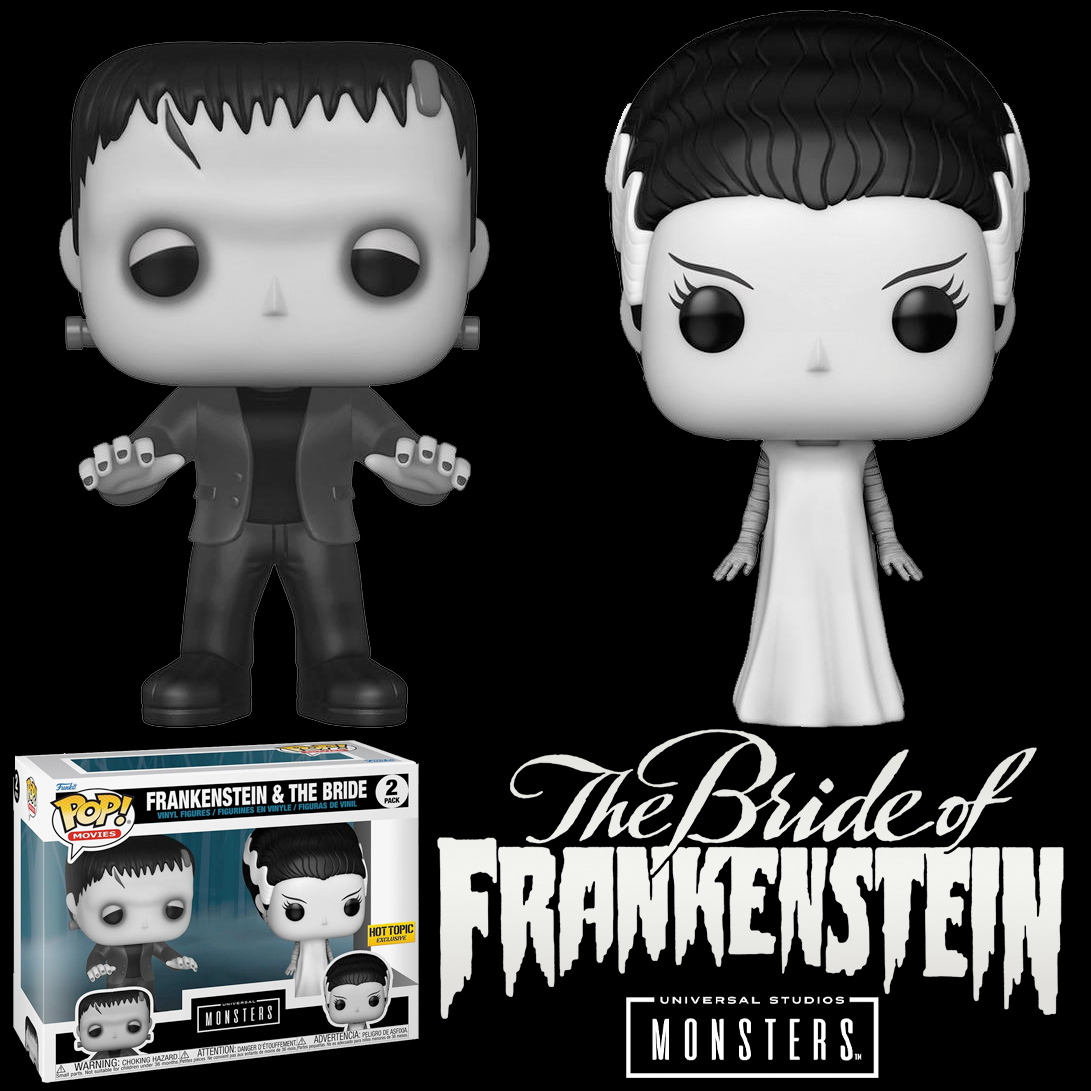 Bonecos Pop! Universal Monsters Frankenstein e A Noiva em Preto-e-Branco