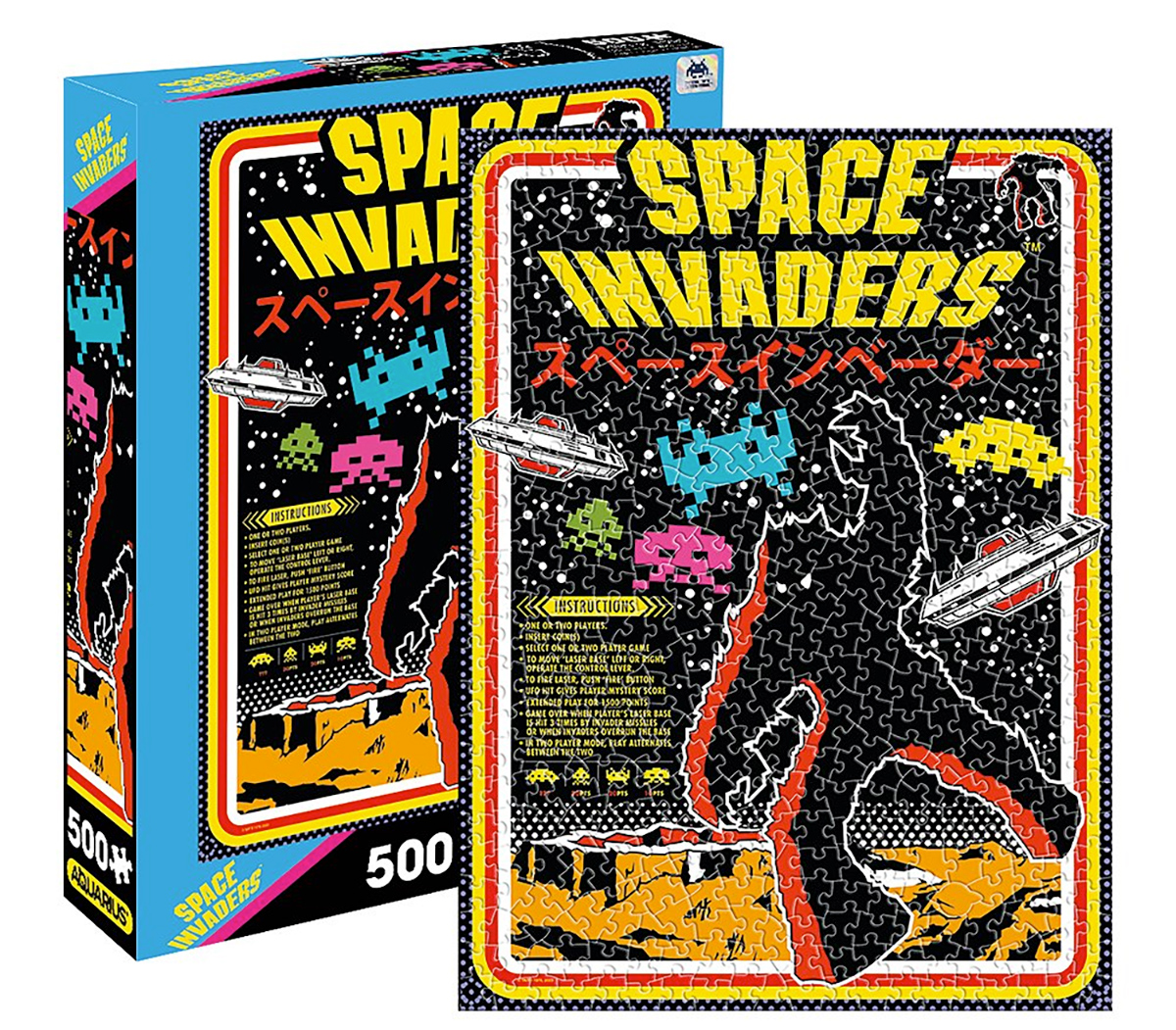 Quebra-Cabeça Space Invaders 8-bit Arcade com 550 Peças