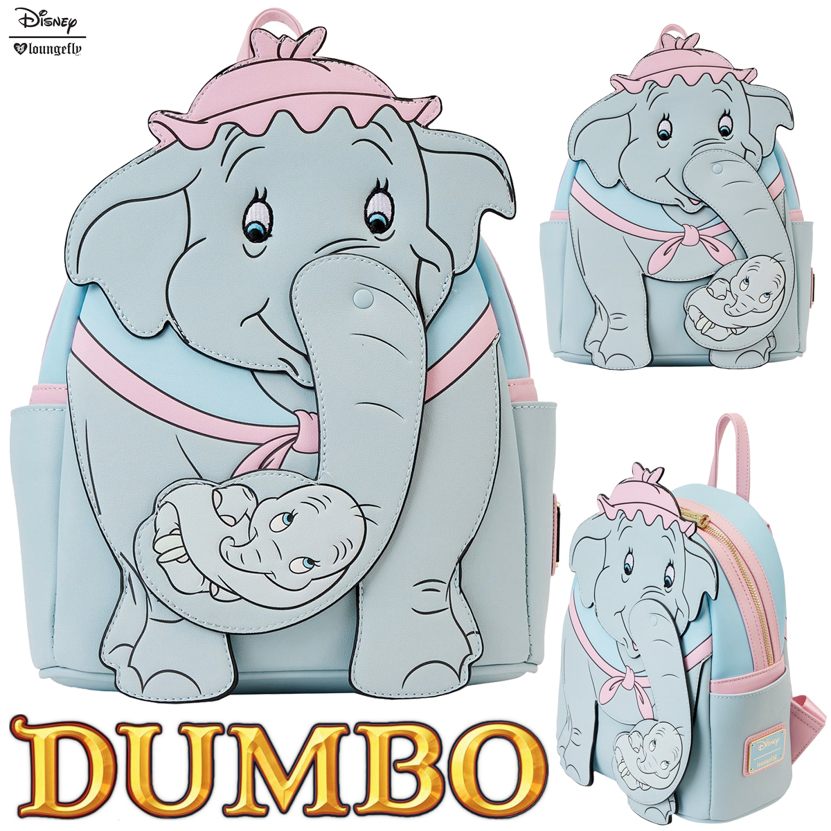 Mini-Mochila Sra. Jumbo Embalando o Bebê Dumbo