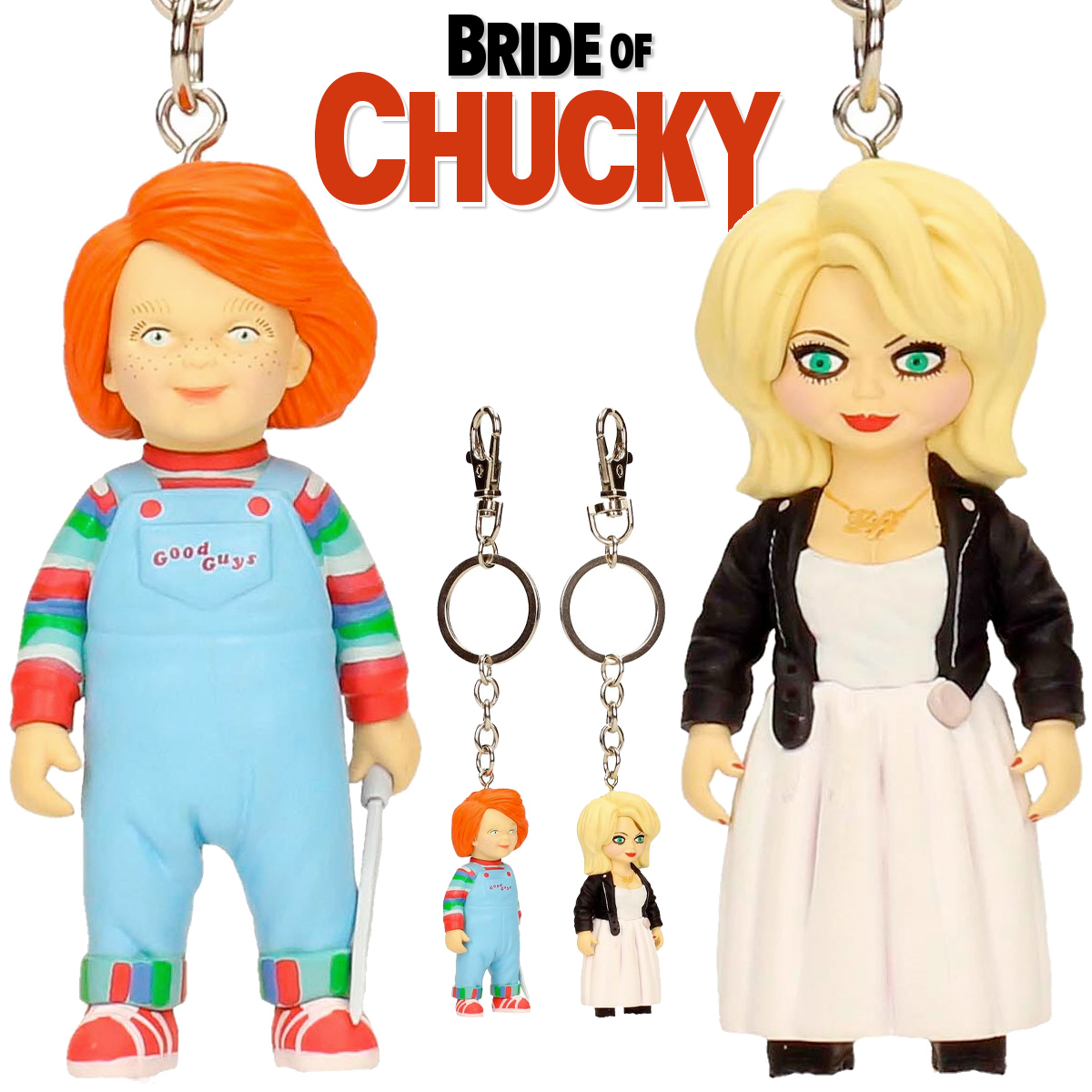 Chaveiros Brinquedo Assassino: Chucky e Tiffany Valentine