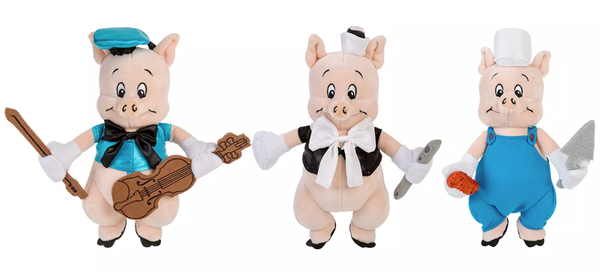 Os Três Porquinhos - Bonecos de Pelúcia do Curta-Metragem de 1933 (Disney 100 Anos)