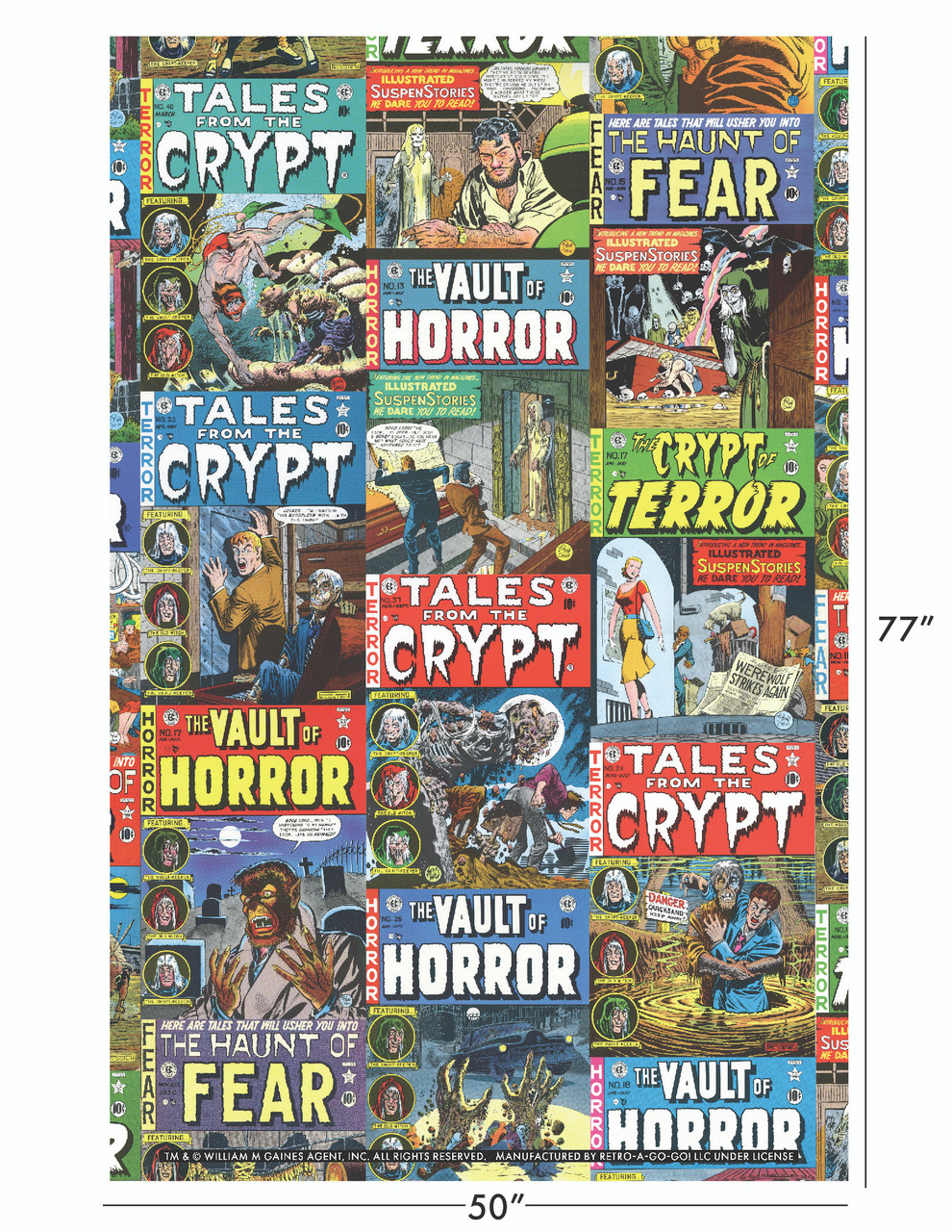Cobertores da EC Comics com Terror de Tales from the Crypt e Sci-Fi da Weird Science