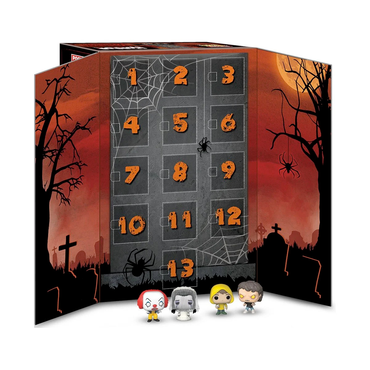 Calendário do Advento de Halloween com 13 Bonecos Pop! do Terror
