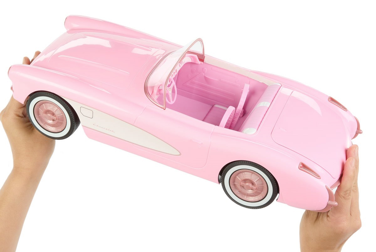 Carro Hot Wheels RC Corvette Rosa com Controle Remoto do Filme Barbie: The Movie