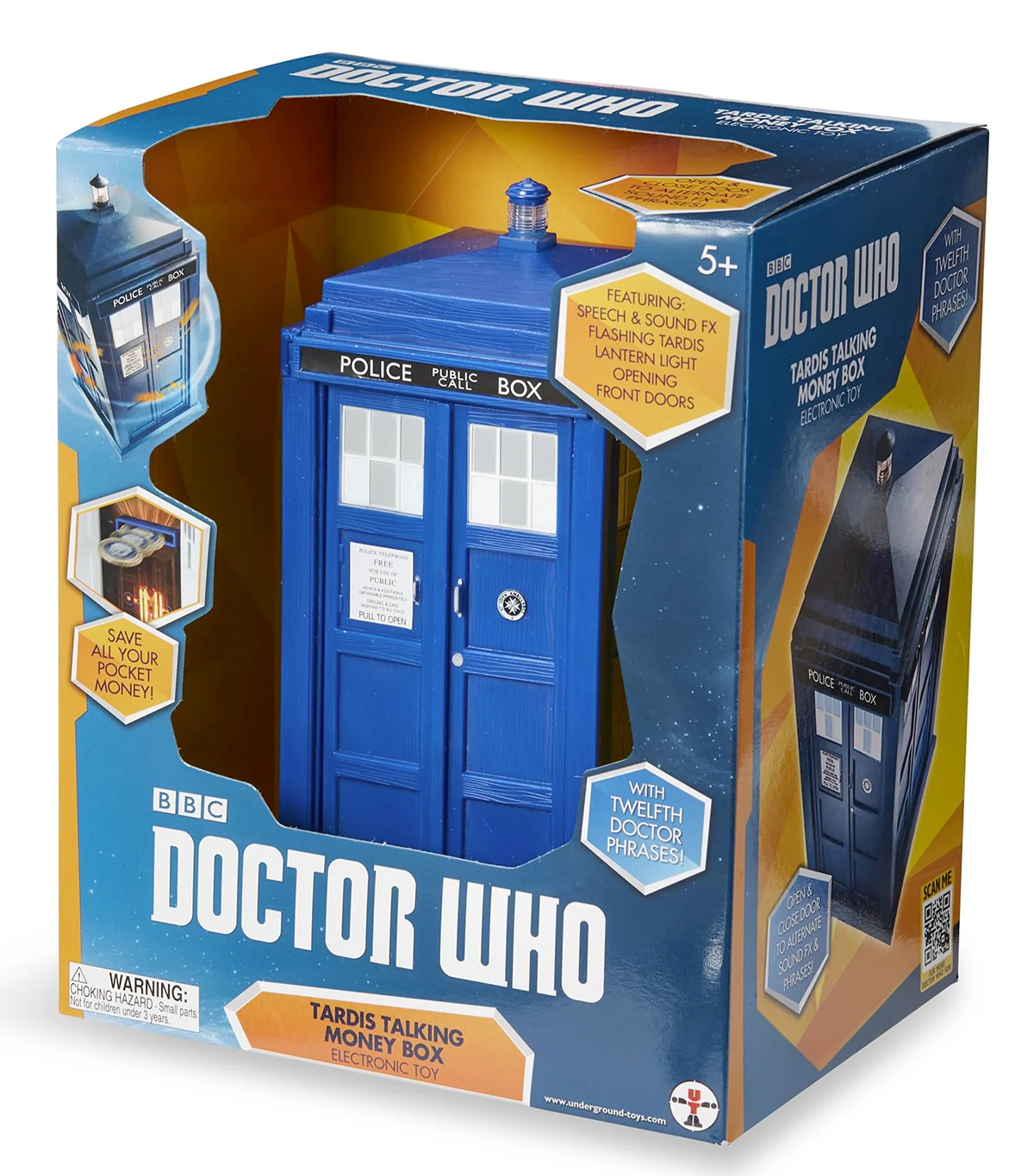 Cofre Doctor Who TARDIS com Luzes, Efeitos Sonoros e Frases do 12º Doctor