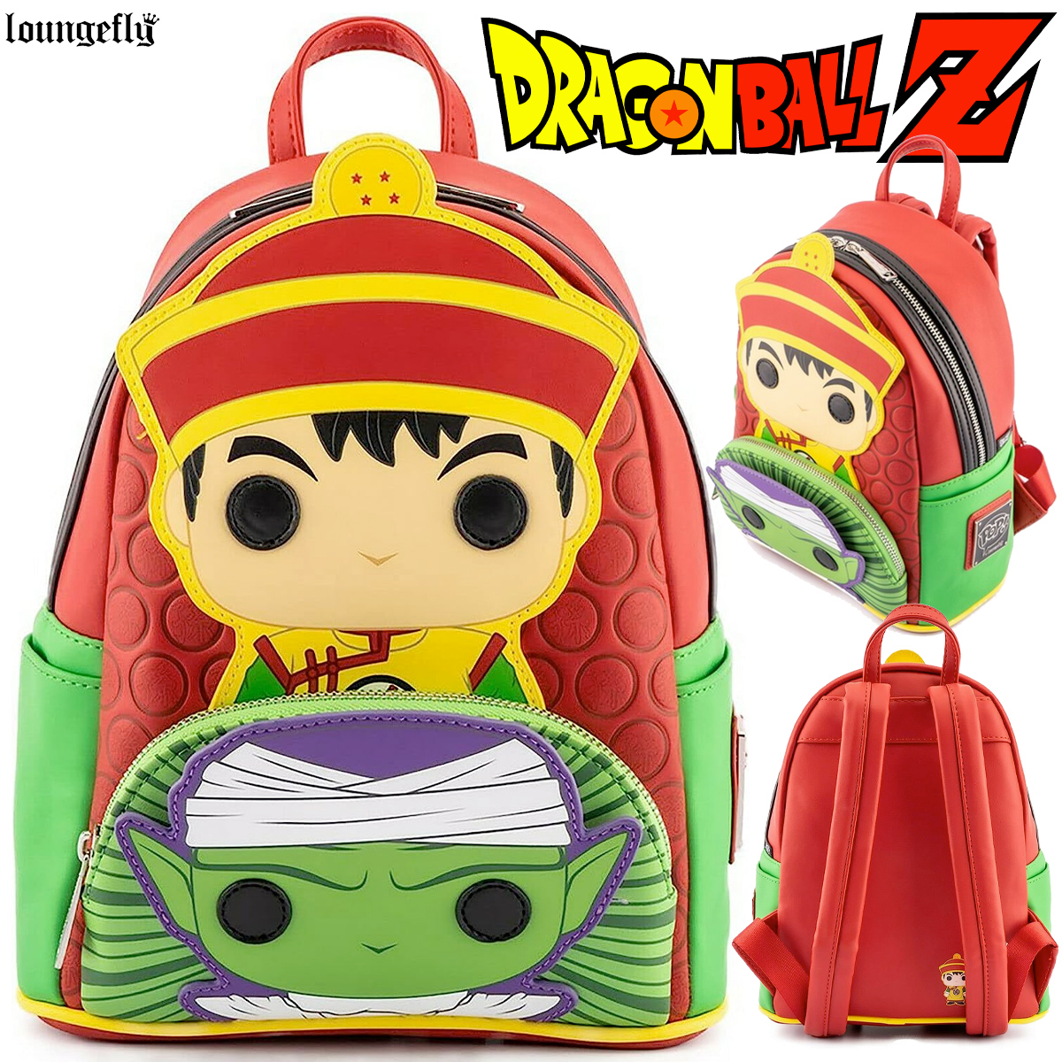 Mini-Mochila Dragon Ball Z com Gohan e Piccolo Pop! (Loungefly)