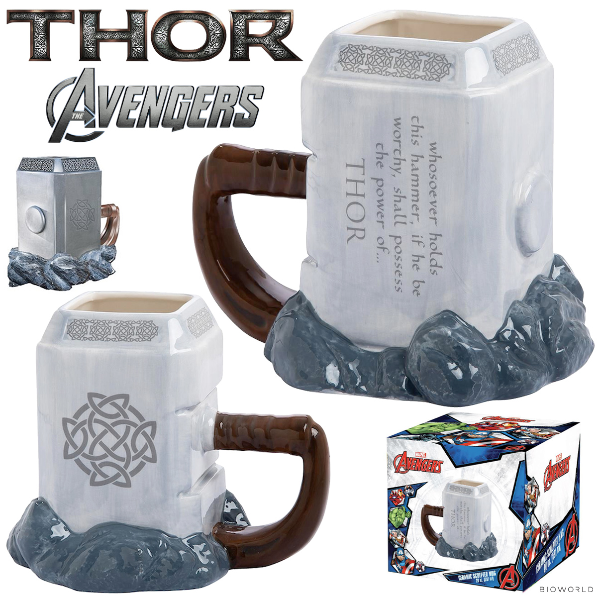 Caneca Esculpida Martelo Mjölnir do Poderoso Thor