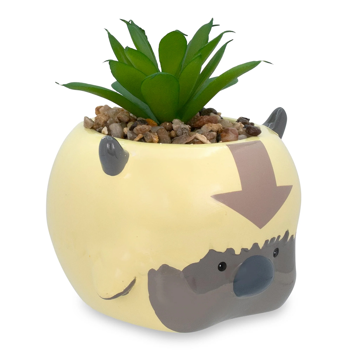 Mini-Vaso de Plantas Appa, o Bisão do Ar com Suculenta Artificial (Avatar: A Lenda de Aang)