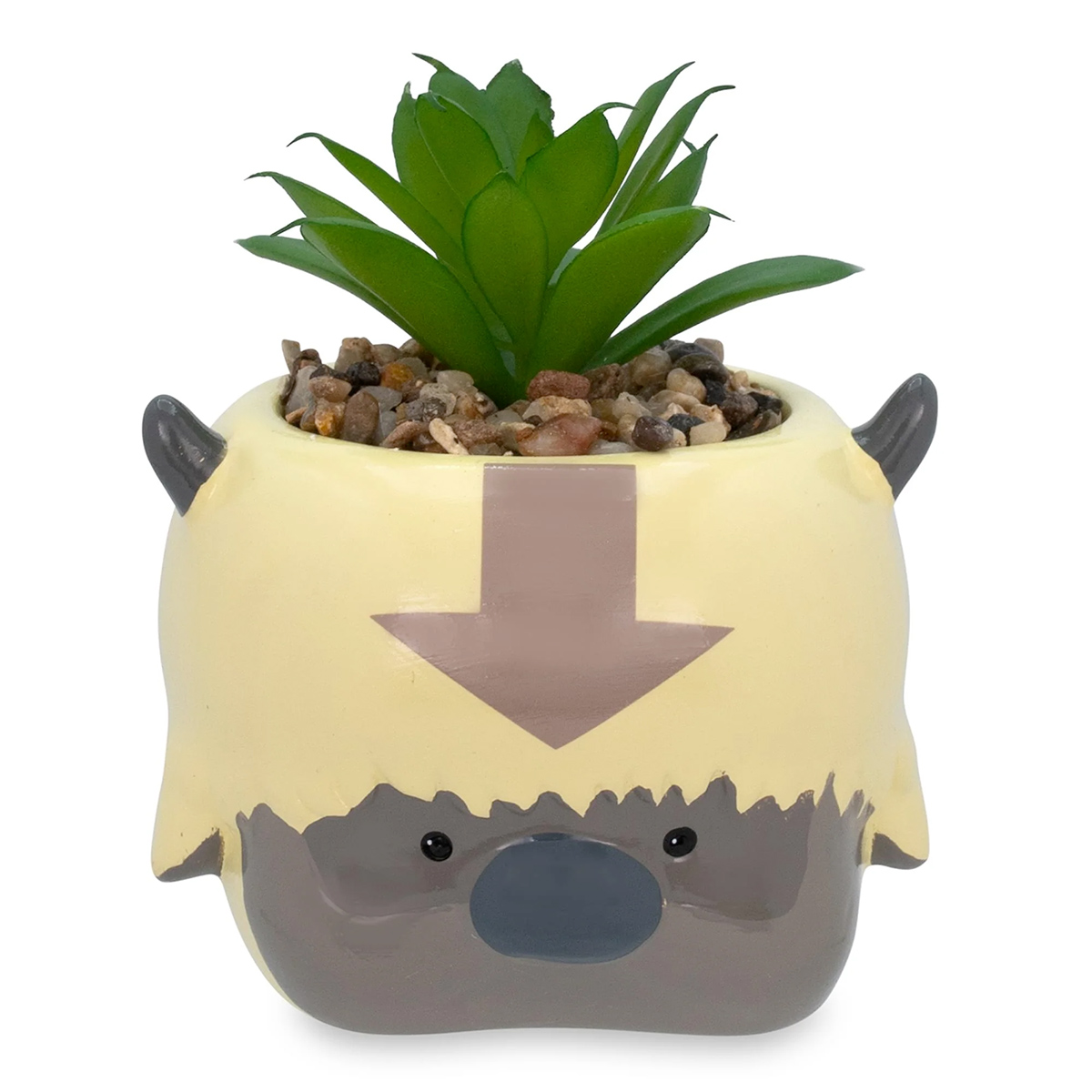 Mini-Vaso de Plantas Appa, o Bisão do Ar com Suculenta Artificial (Avatar: A Lenda de Aang)