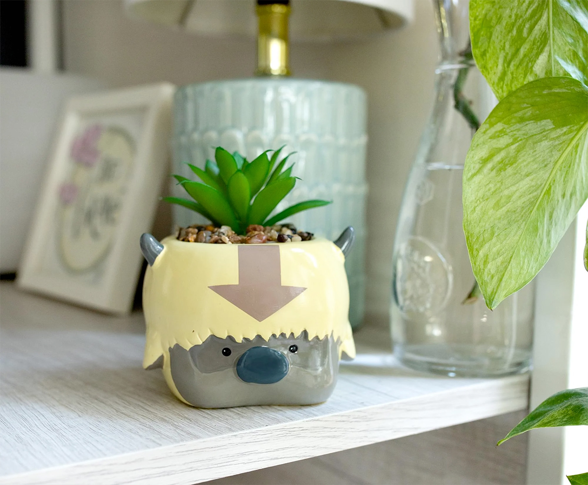 Appa Avatar the Last Airbender Ceramic Planter with Artificial Succulent