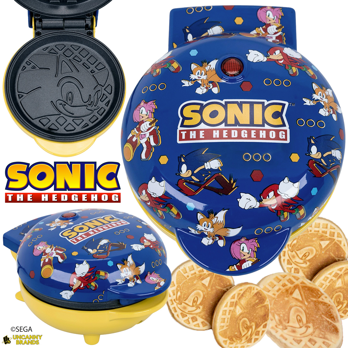 Uncanny Brands Sega Sonic the Hedgehog Blue American Mini Waffle