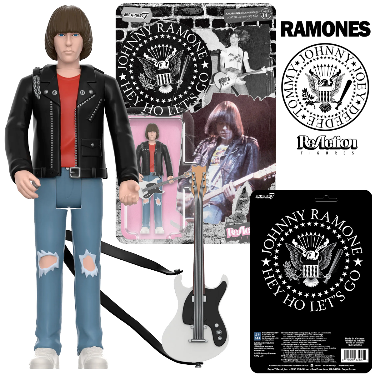 Action Figure Ramones ReAction: Johnny Ramone com Guitarra Mosrite Ventures II 1965