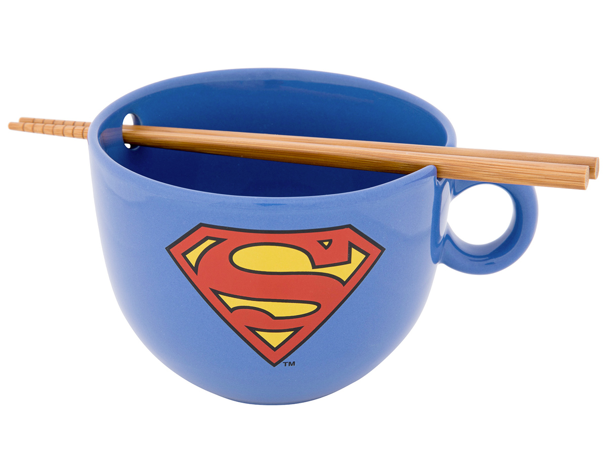 Superman Logo Ramem Bowl with Chopsticks