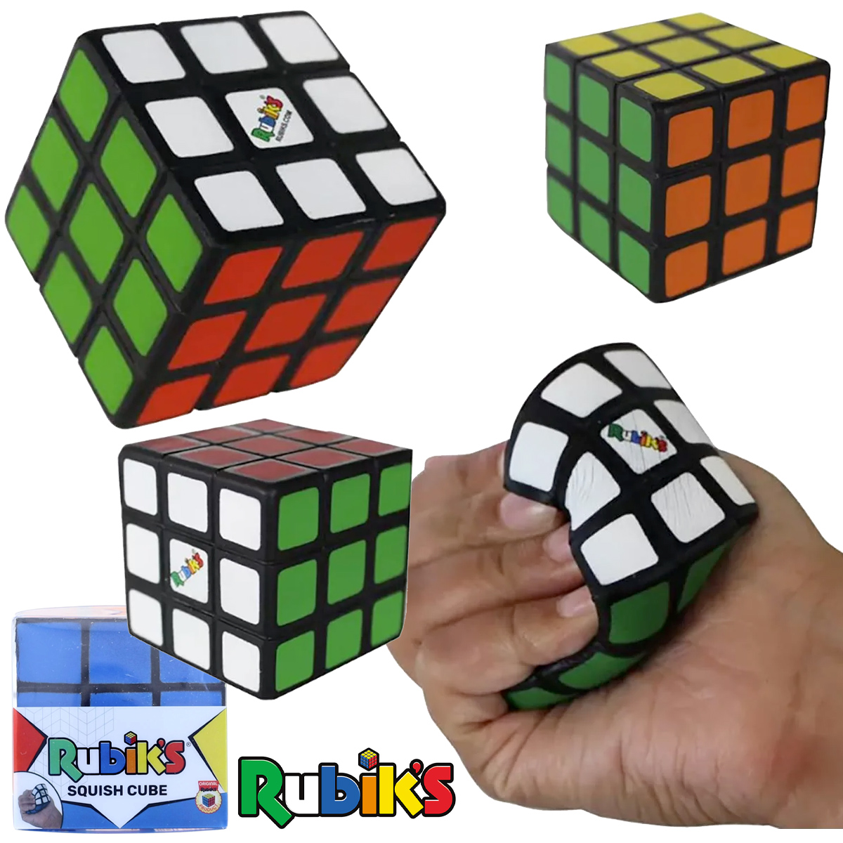 Brinquedo Anti-Stress Cubo de Rubik para Amassar e Esmagar