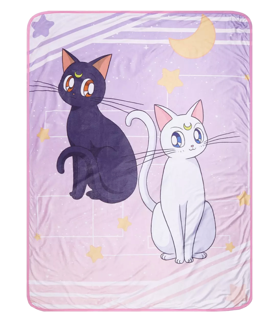 Cobertores de Lance Sailor Moon com as Sailor Guardians e a dupla Luna e Artemis 