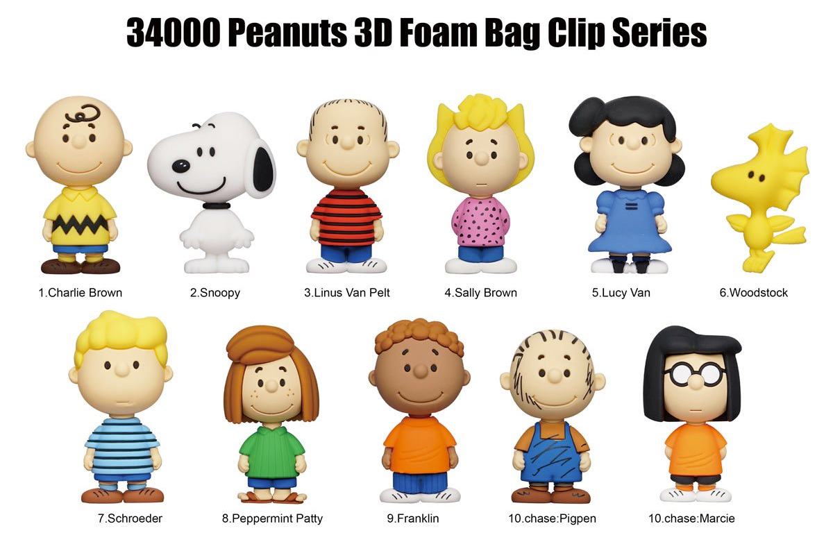 Chaveiros Peanuts 3D Figural Bag Clips (Blind-Bag)