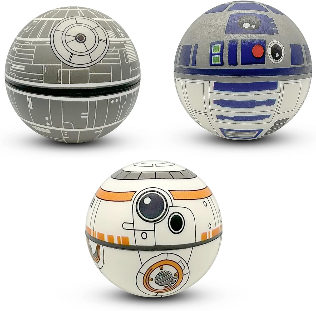 Bolas Anti-Stress Star Wars: R2-D2, BB-8 e Estrela da Morte