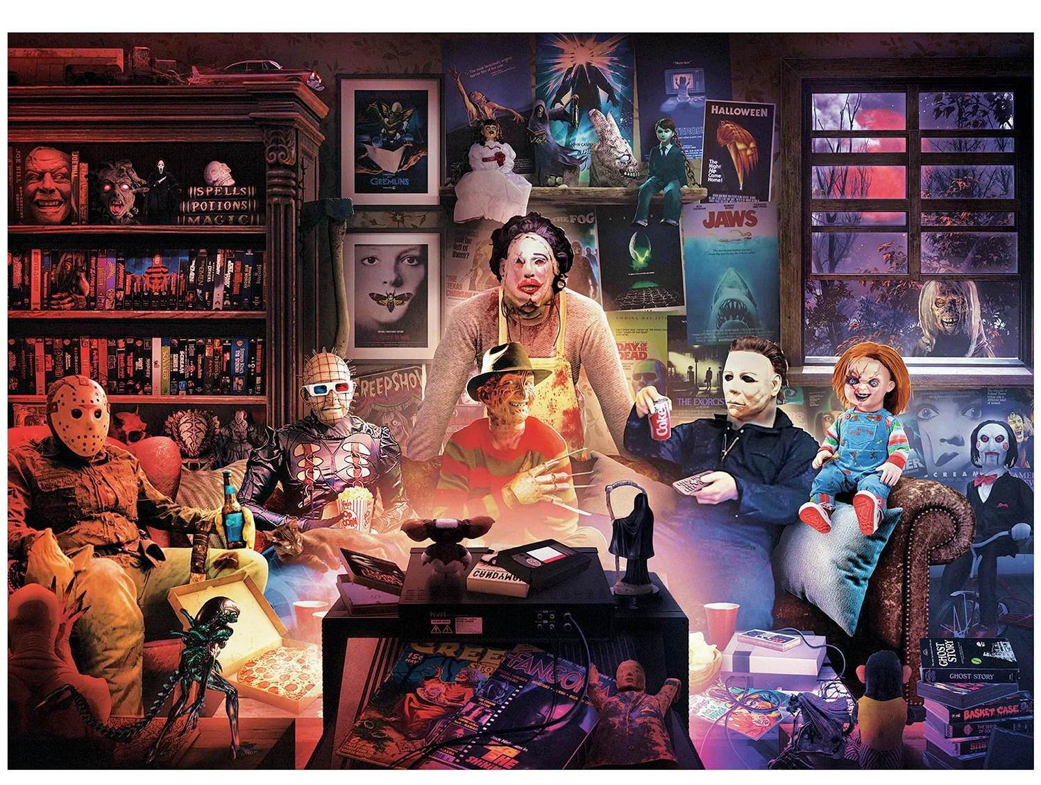 Horror Party Puzzle with Horror Film Icons by Rachid Lotf