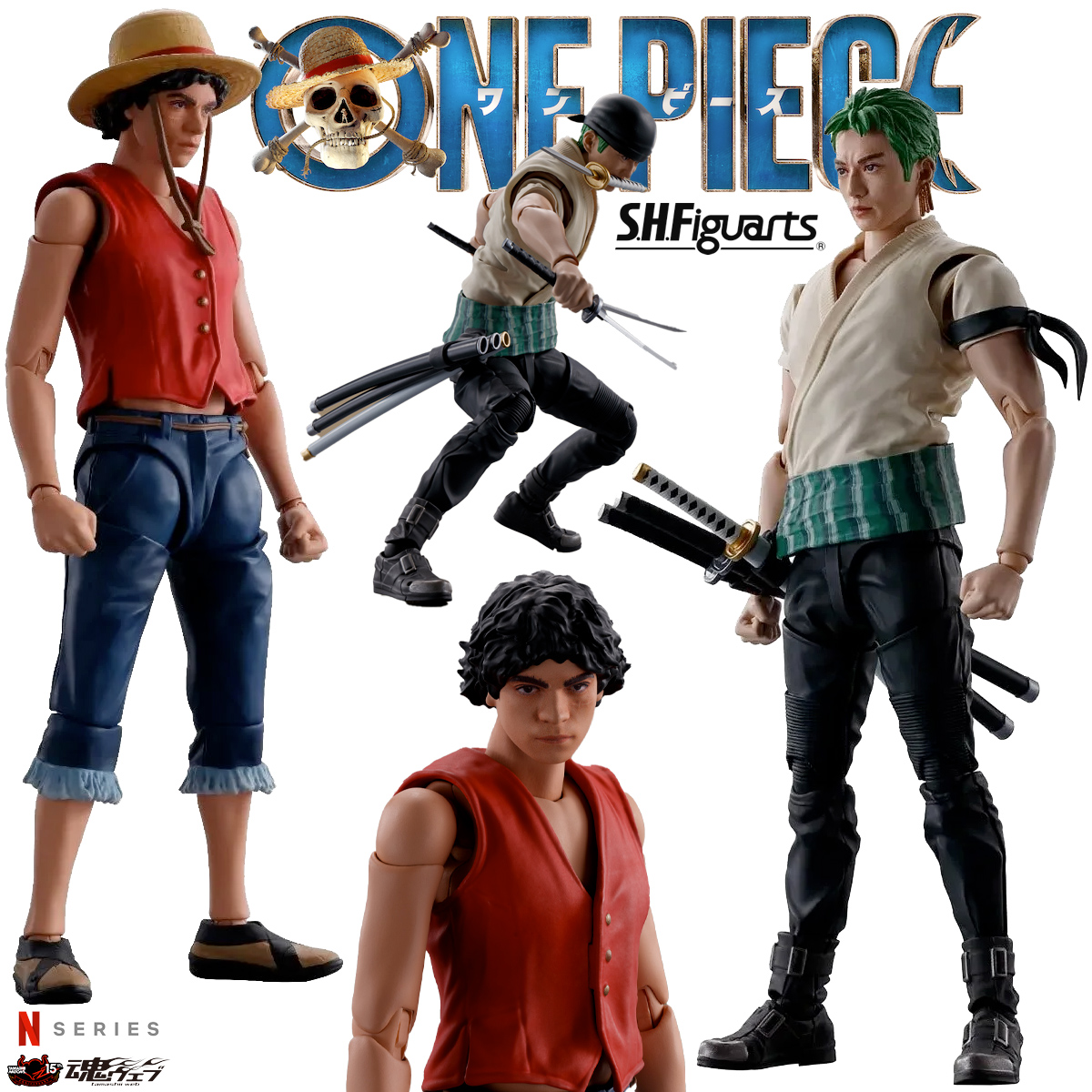 Action Figures S.H.Figuarts One Piece Netflix: Monkey D. Luffy e Zoro «  Blog de Brinquedo