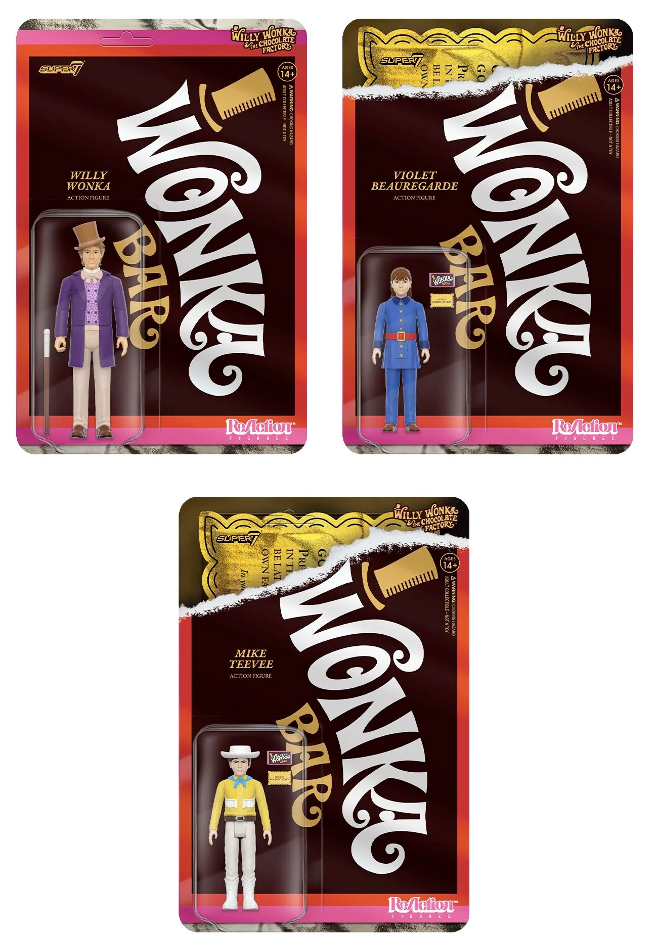 Action Figures ReAction Willy Wonka and Charlie and the Chocolate Factory (1971)