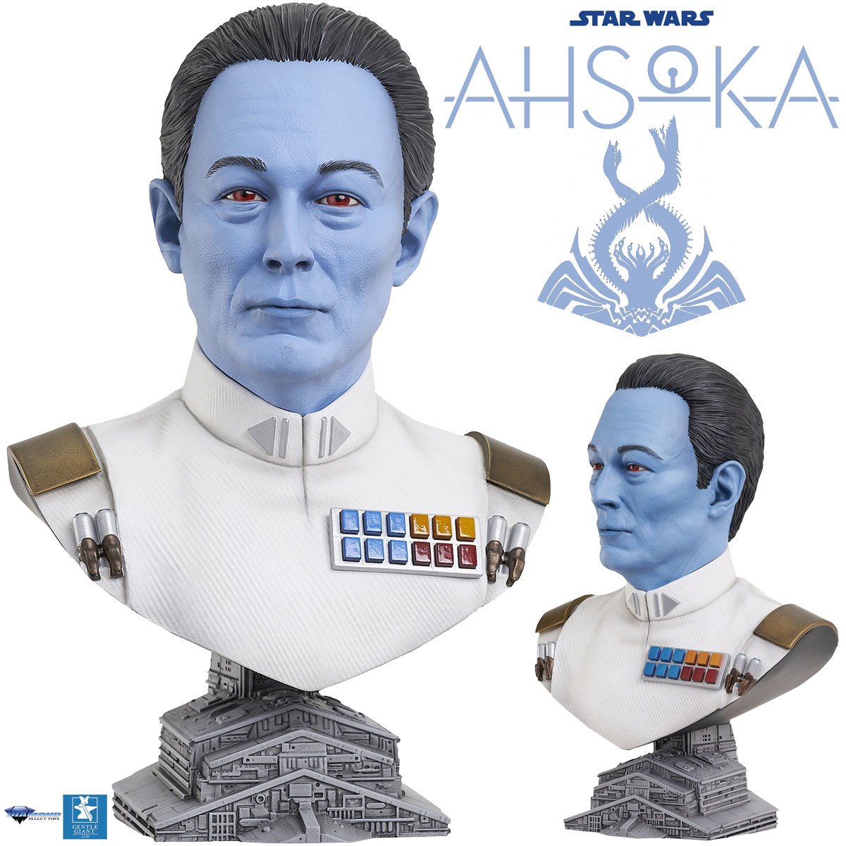 Busto Legends in 3D: Grande Almirante Thrawn da série Star Wars: Ahsoka