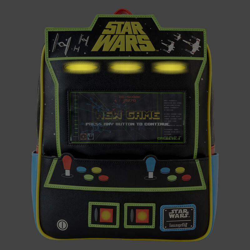 Mini-Mochila Star Wars Arcade Game com Tela Lenticular, LEDs e detalhes Fosforescentes