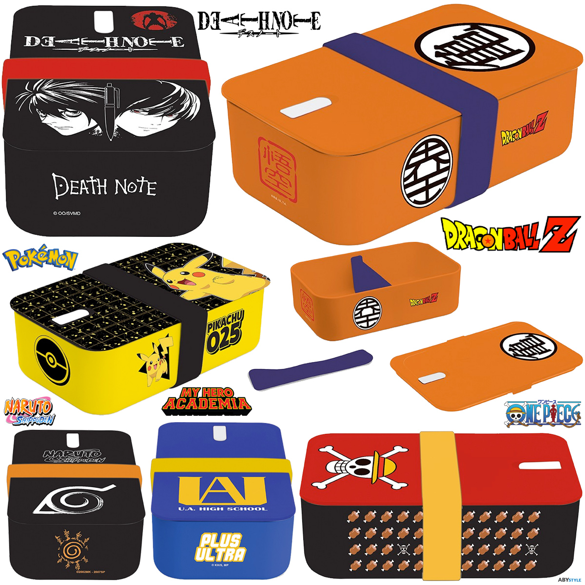 Marmitas Anime Bento Boxes: Dragon Ball, Naruto, My Hero Academia, One Piece, Pokémon e Death Note