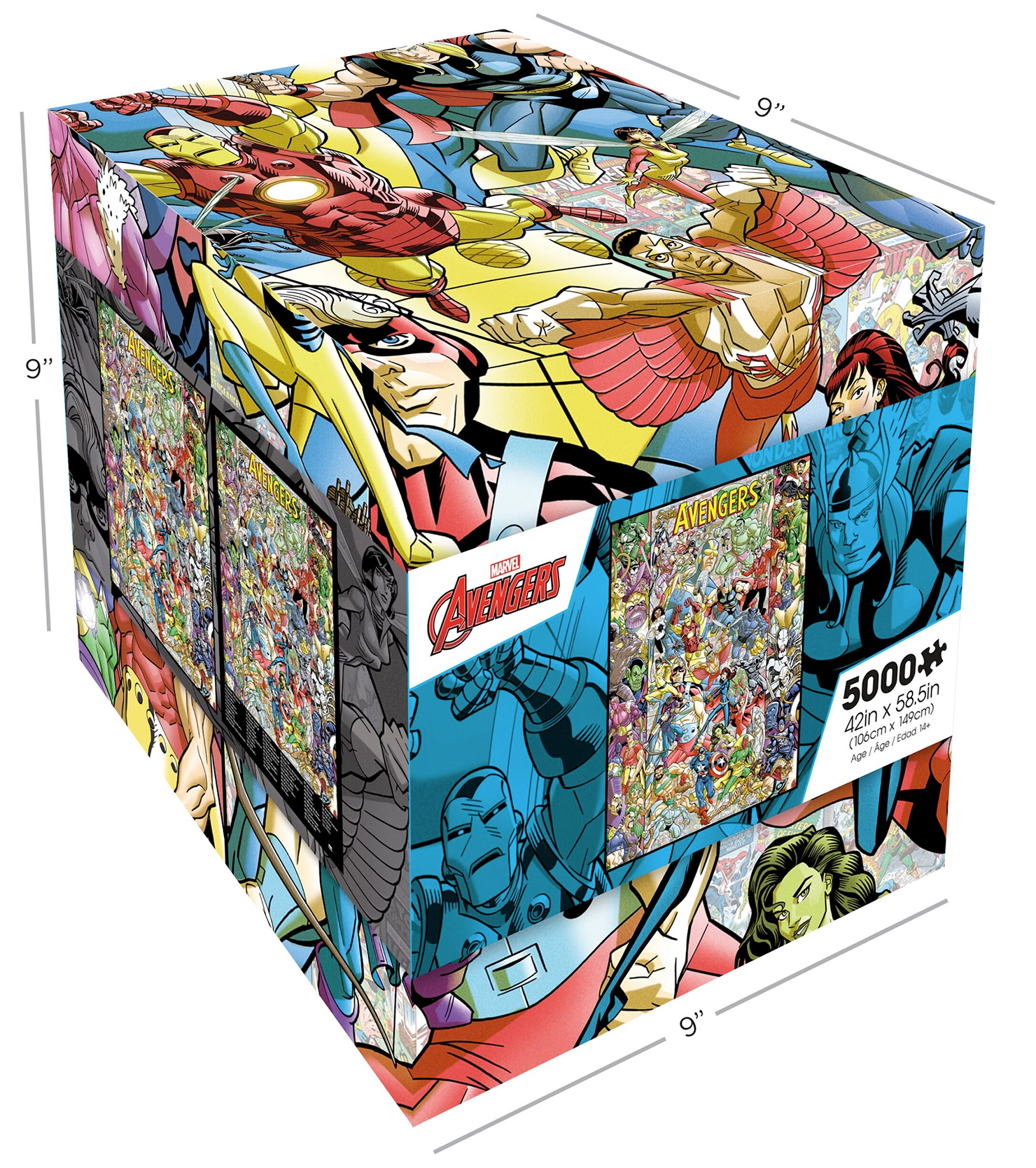 Quebra-Cabeça Gigante Marvel The Avengers 60 Anos com Arte de Dusty Abell 