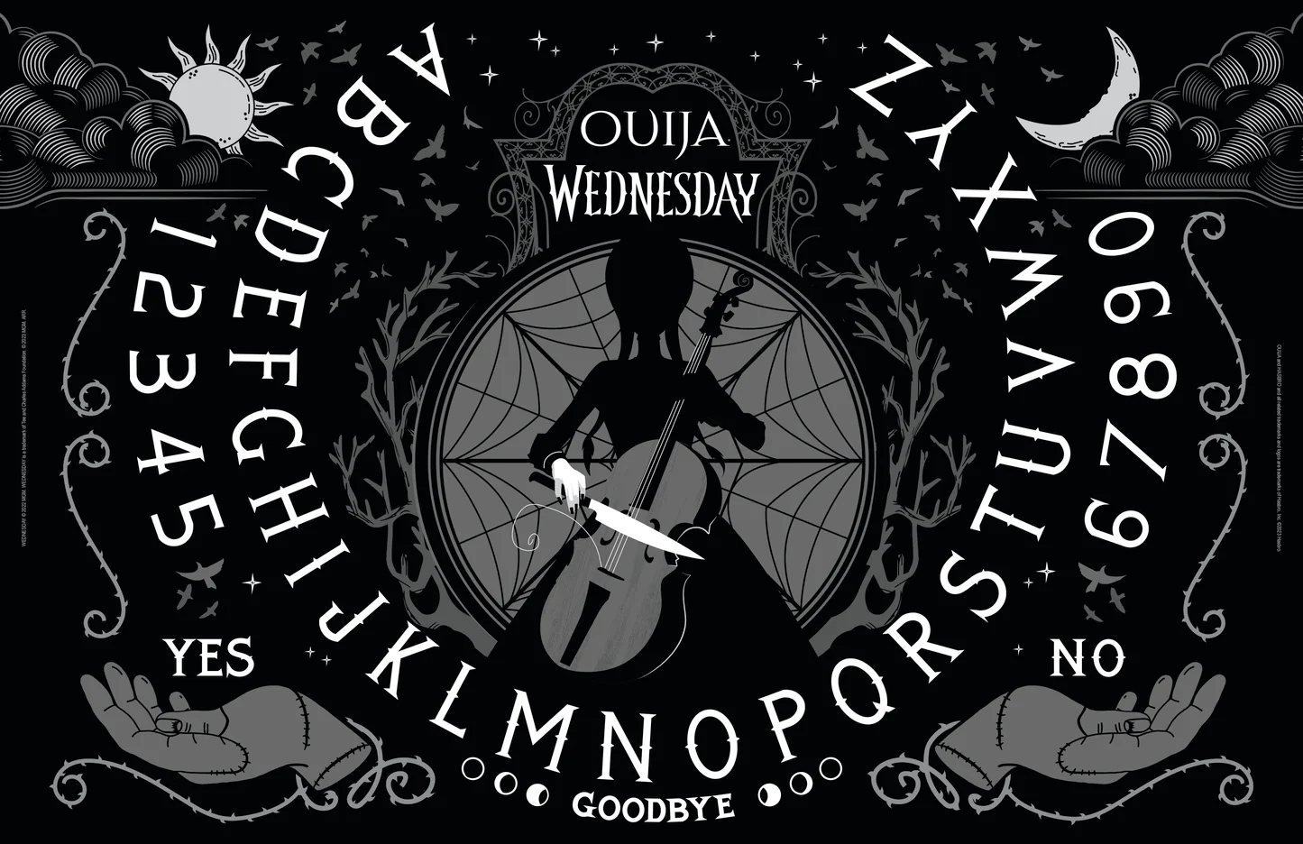 Tábua Ouija Wednesday Addams com Tinta Fosforescente (Netflix)