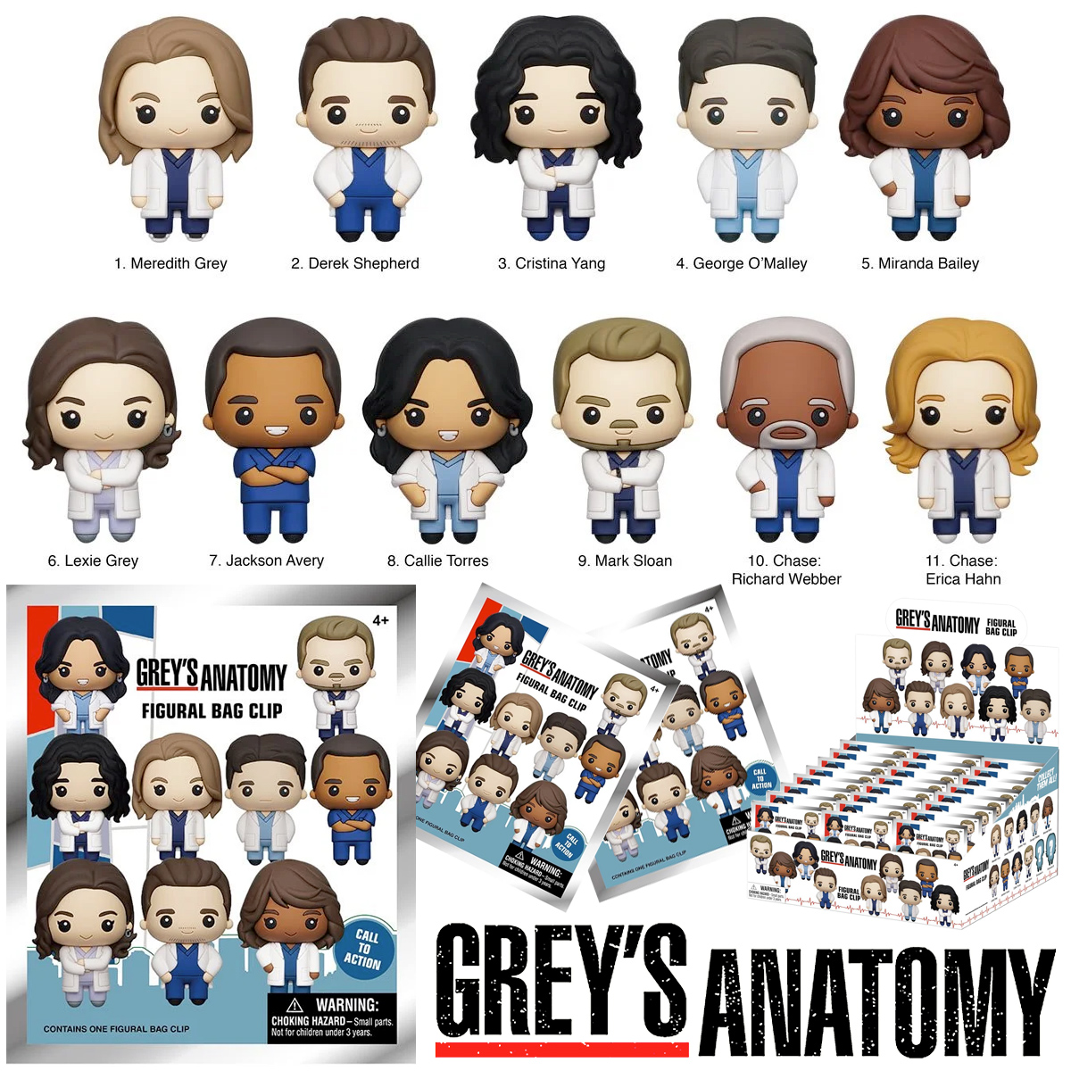 Funko Pop! Greys Anatomy Set of 4: Meredith Grey, Derek Shepherd, Dr.  Bailey and Cristina Yang