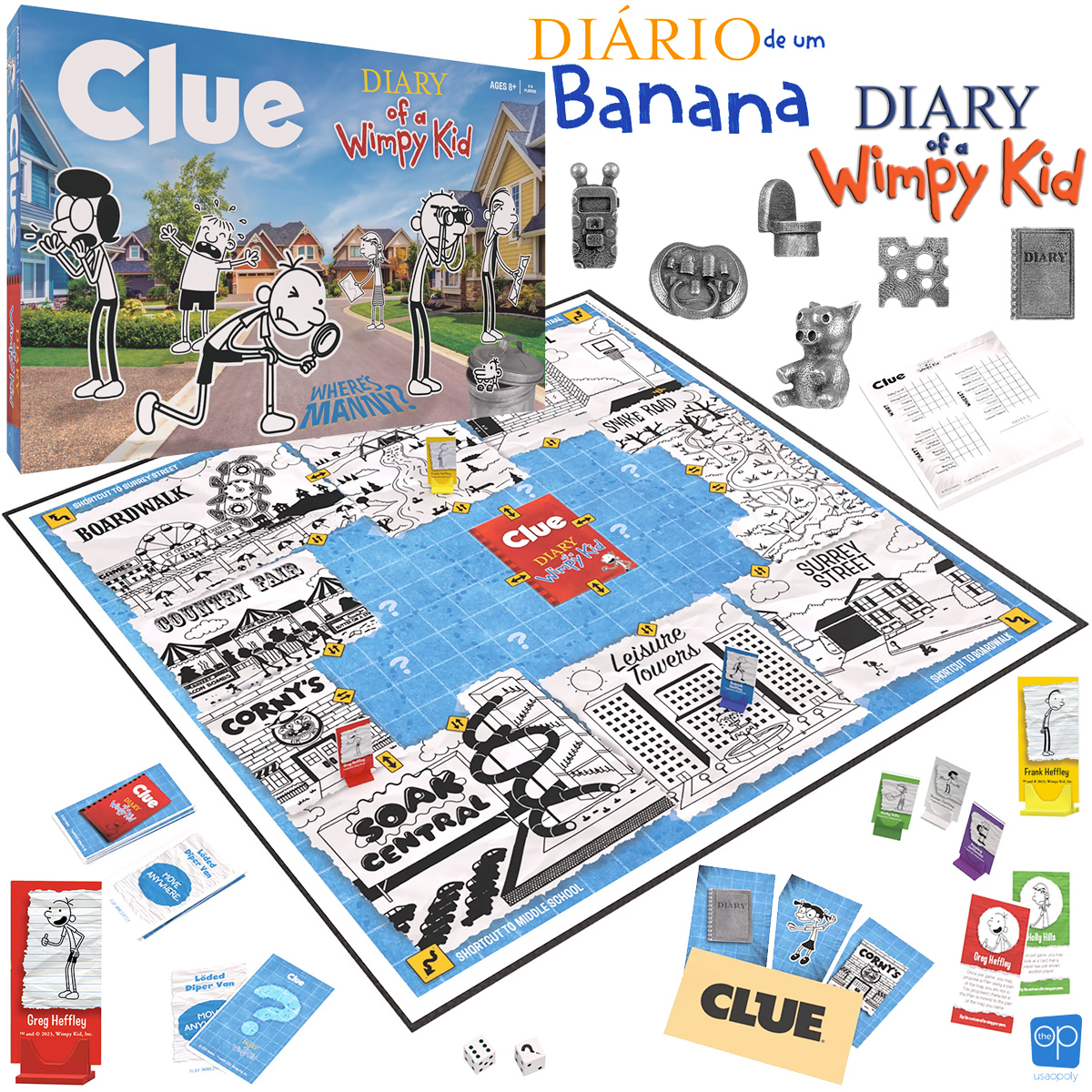 Jogo Diário de um Banana Clue (Detetive) da Série de Livros de Jeff Kinney