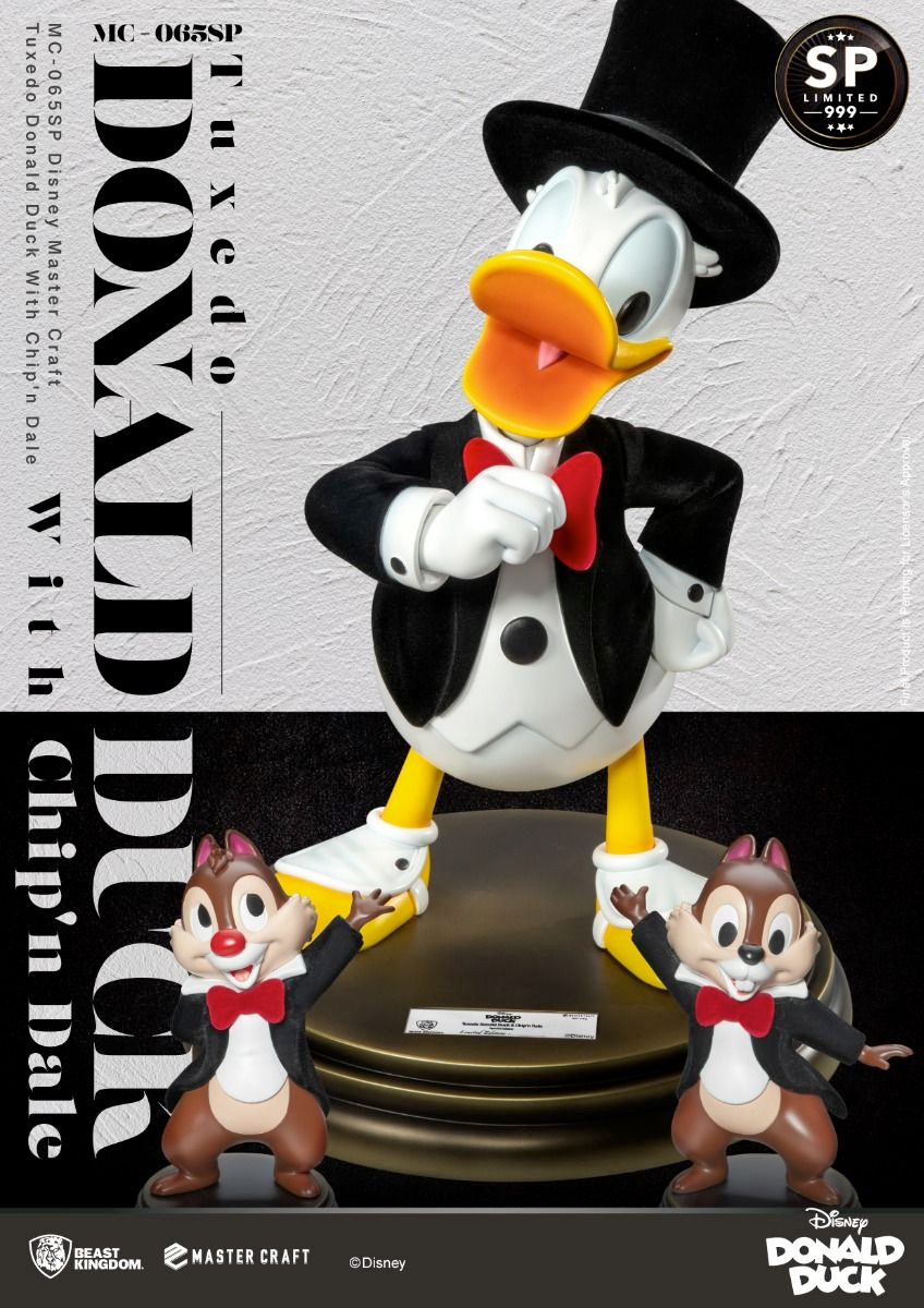 Pato Donald Master Craft de Smoking, Cartola e Gravata Borboleta - Estátua de Luxo Beast Kingdom