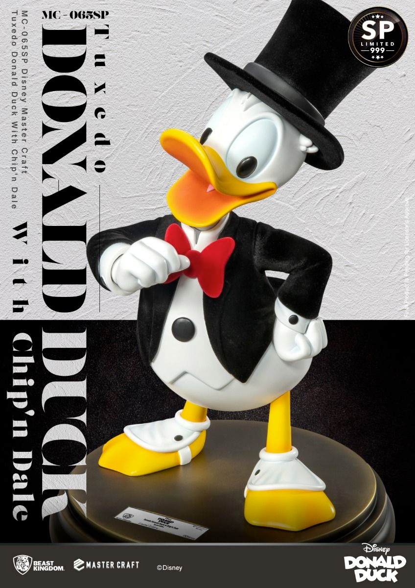 Pato Donald Master Craft de Smoking, Cartola e Gravata Borboleta - Estátua de Luxo Beast Kingdom