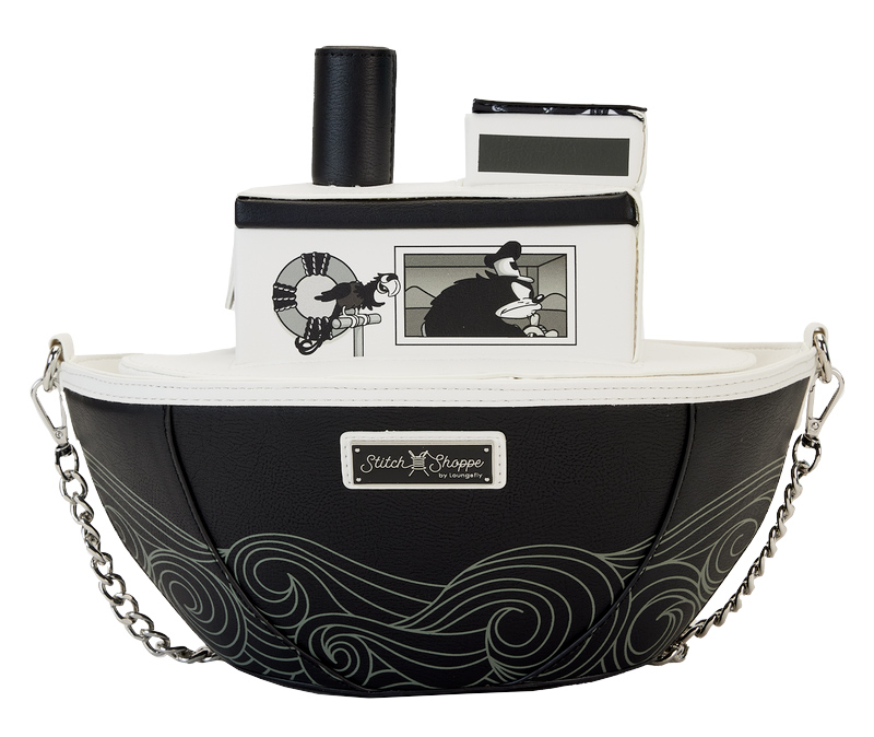 Mickey and Minnie Steamboat Willie Crossbody Bag in Black and White