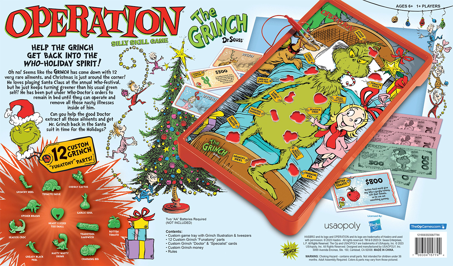 The Grinch Dr. Seuss Operation Game