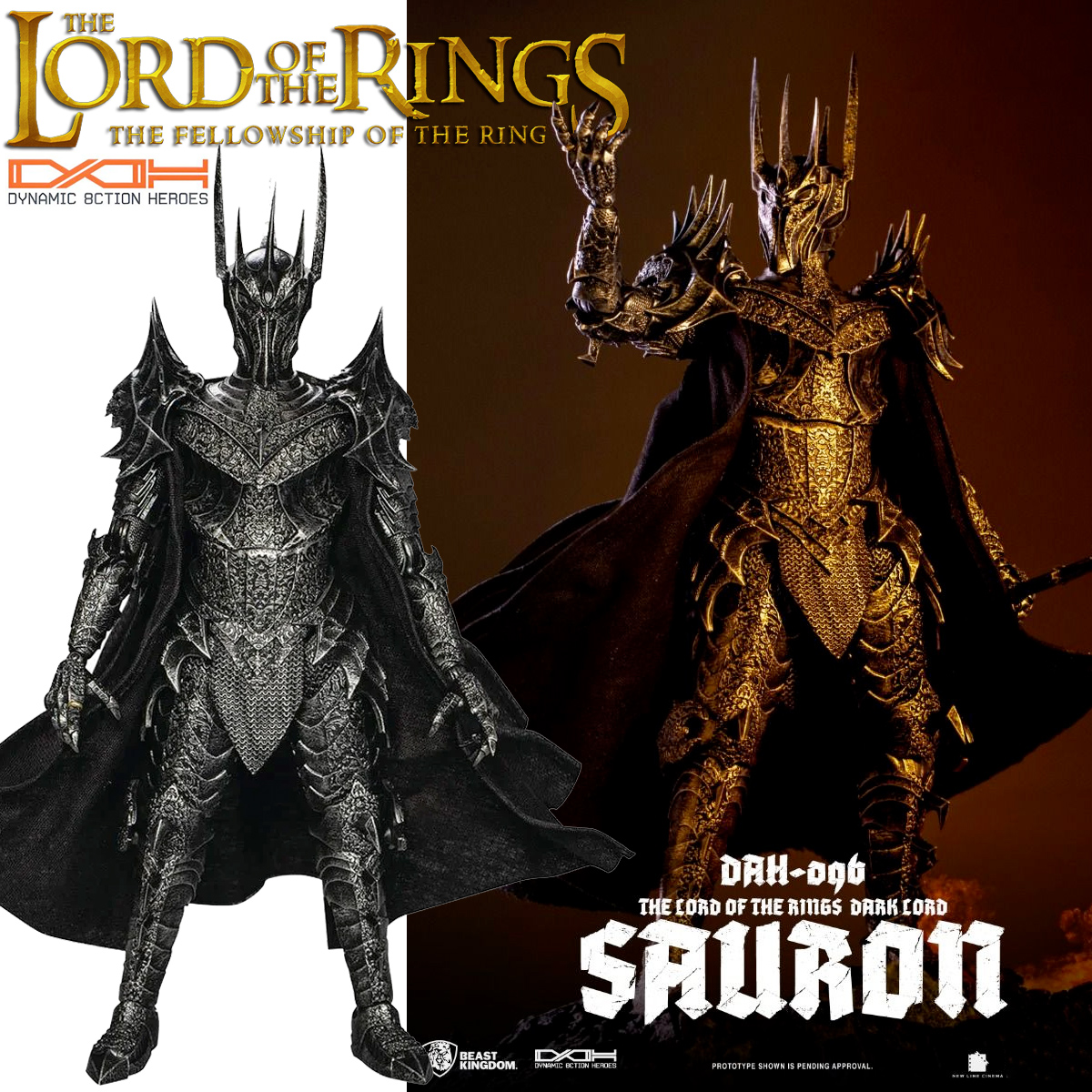 Action Figure Sauron DAH Dynamic Action Heroes O Senhor dos Anéis