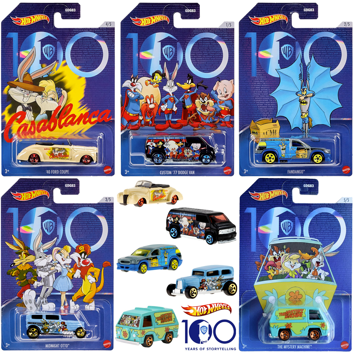 Carrinhos Hot Wheels Looney Tunes - Warner Bros. 100 Anos
