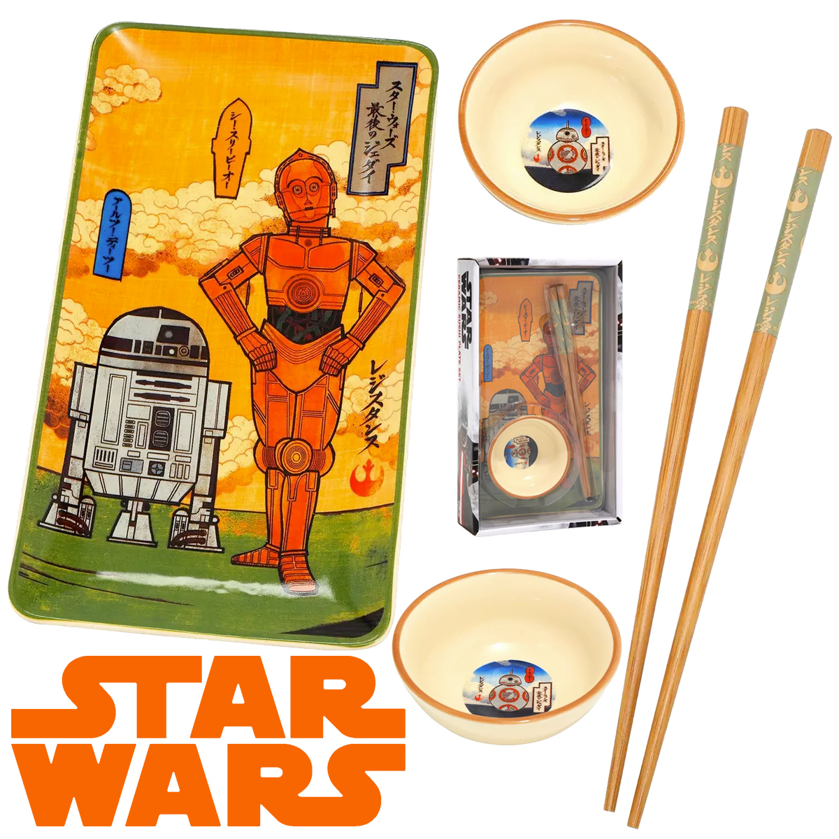Set de Sushi Droides de Star Wars com C-3PO, R2-D2 e BB-8