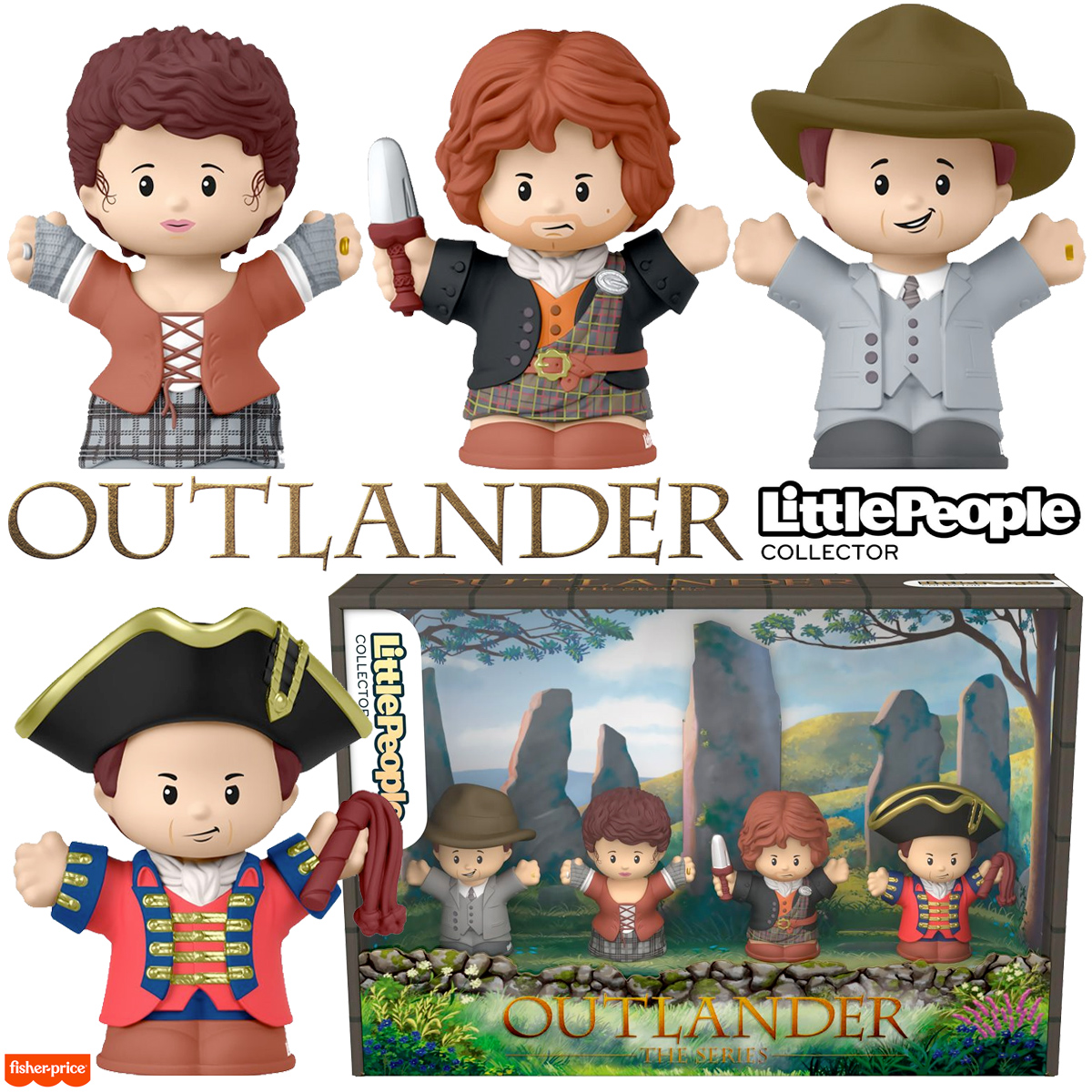 Bonequinhos Little People Collector da Série Outlander (Fisher-Price)