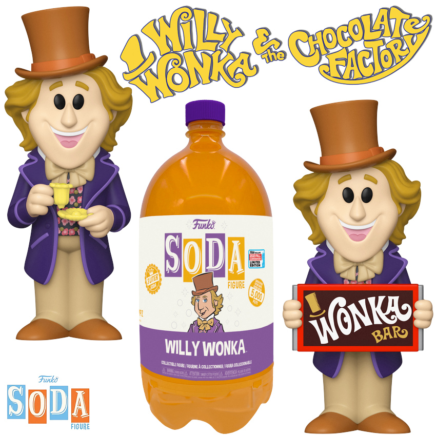 Boneco Willy Wonka Vinyl SODA (1971) em Garrafa de Refrigerante de