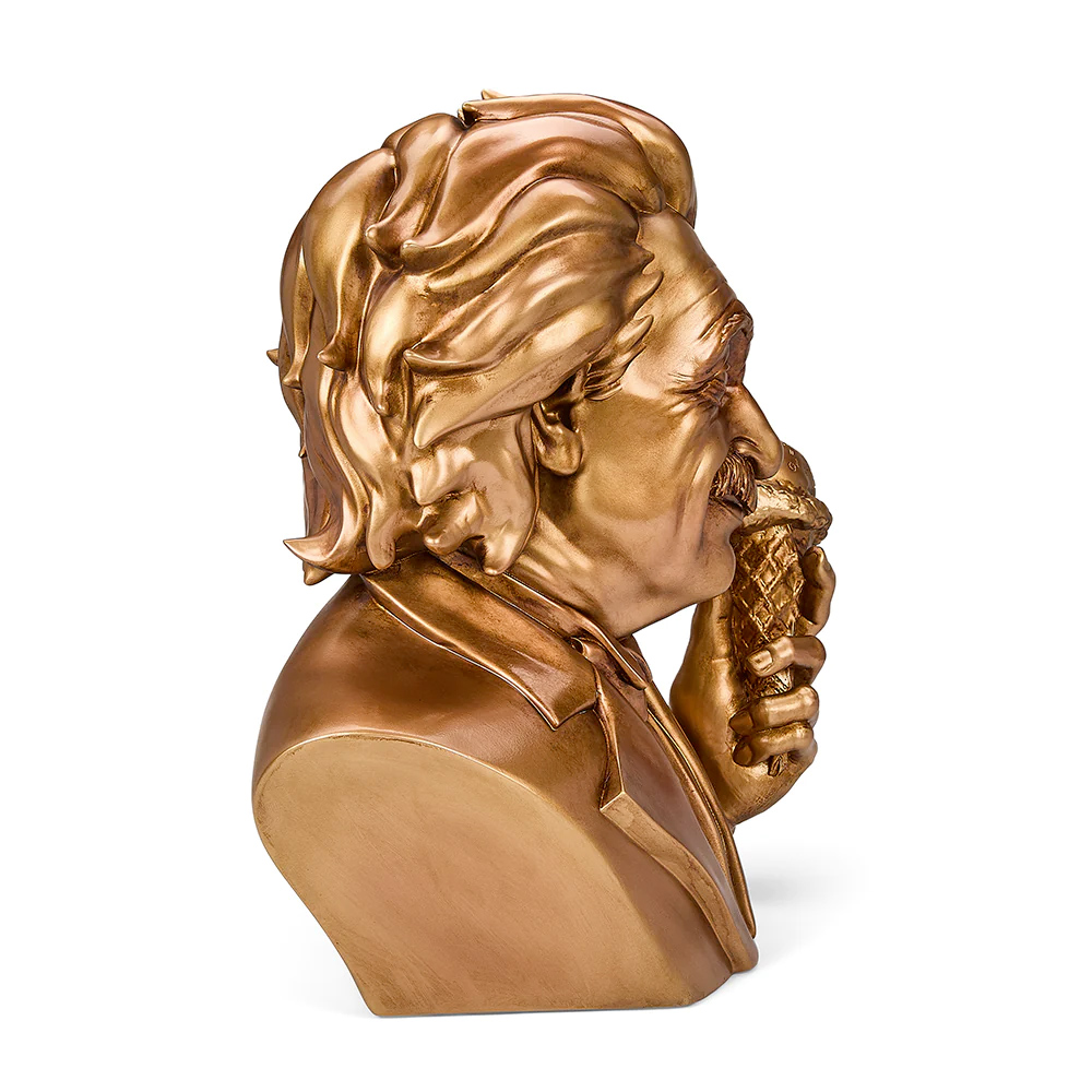 Albert Einstein Bust with Ice Cream Cone and Metallic Bronze Finish