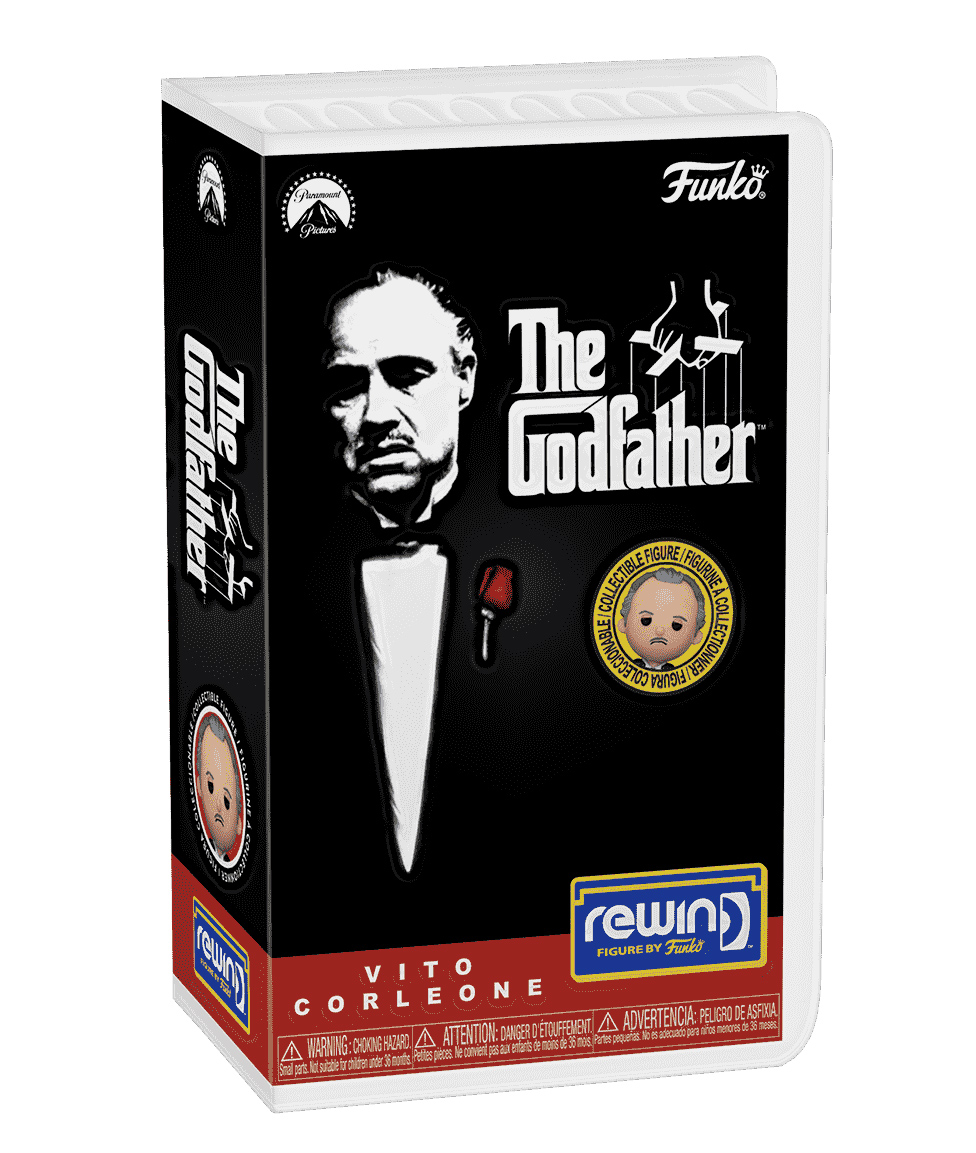 Don Vito Corleone Funko Blockbuster Rewind figure in Clamshell VHS box (The Godfather)