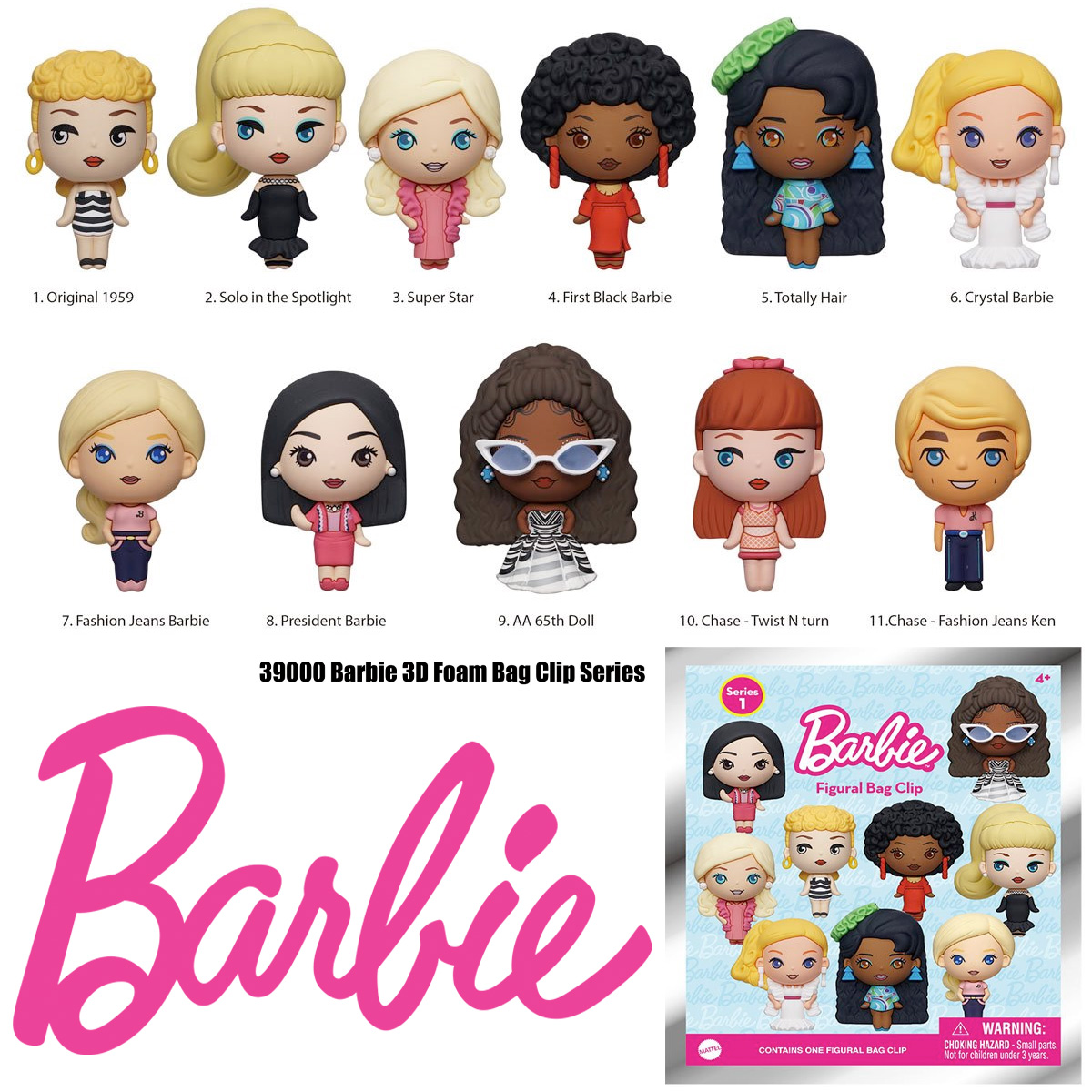 Chaveiros Barbie 3D Figural Bag Clips (Monogram International)