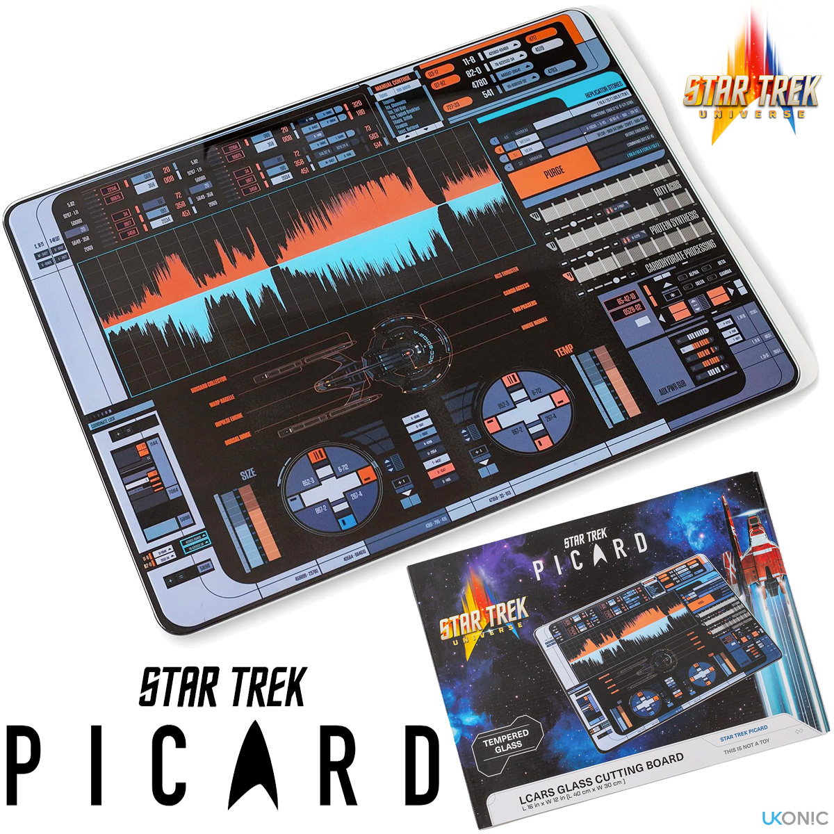 Tábua de Cortar LCARS Star Trek: Picard Chopping Board