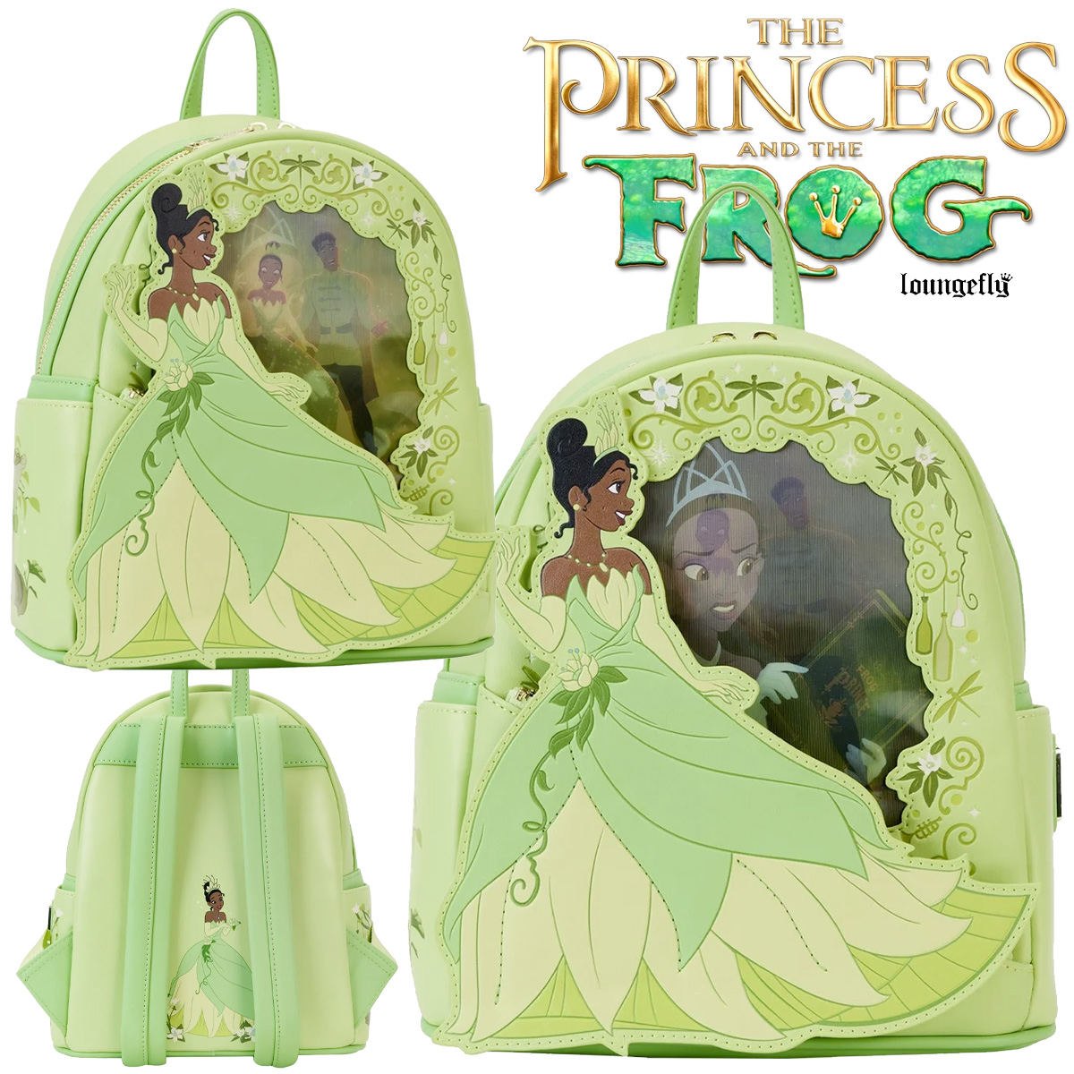 Mini-Mochila Lenticular A Princesa e o Sapo (Disney/Loungeflly)